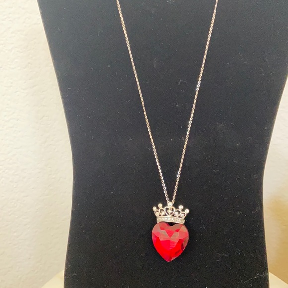 HEART - Red Austrian Crystal Necklace - Picture 2 of 6